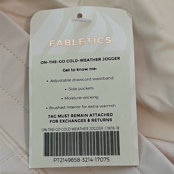 FABLETICS High-Waisted Cold Weather Pocket Jogger size 1X NWT color OATS - Picture 12 of 14